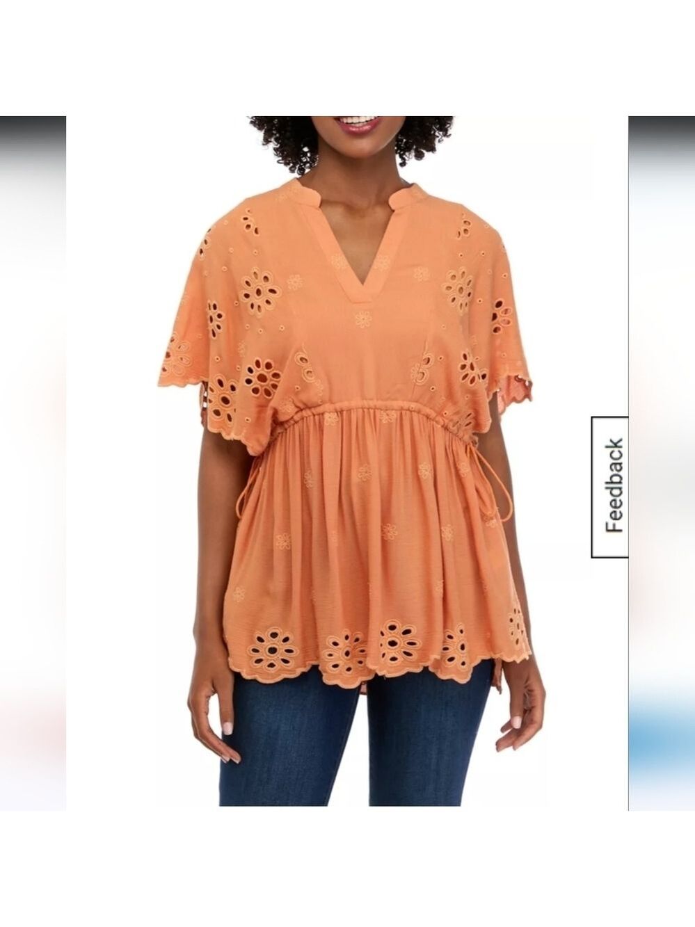 Tahari Eyelet Top - Picture 1 of 12